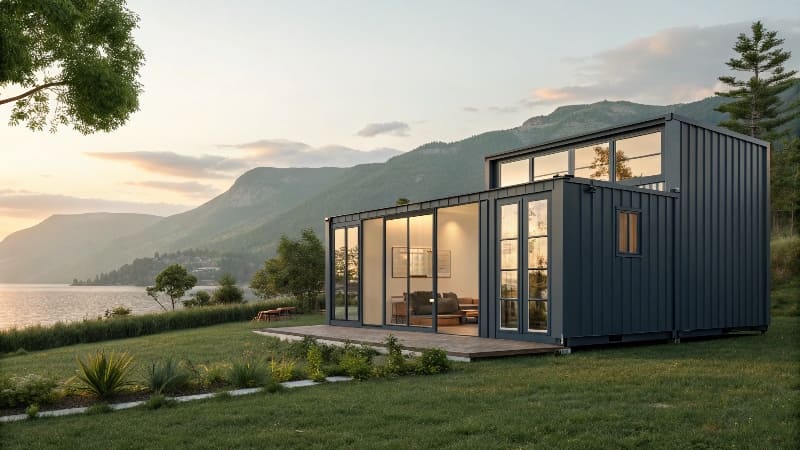A modern and durable [shipping container home](https://portshippingcontainers.com.au/blog/living-in-a-shipping-container-home/)<sup id=